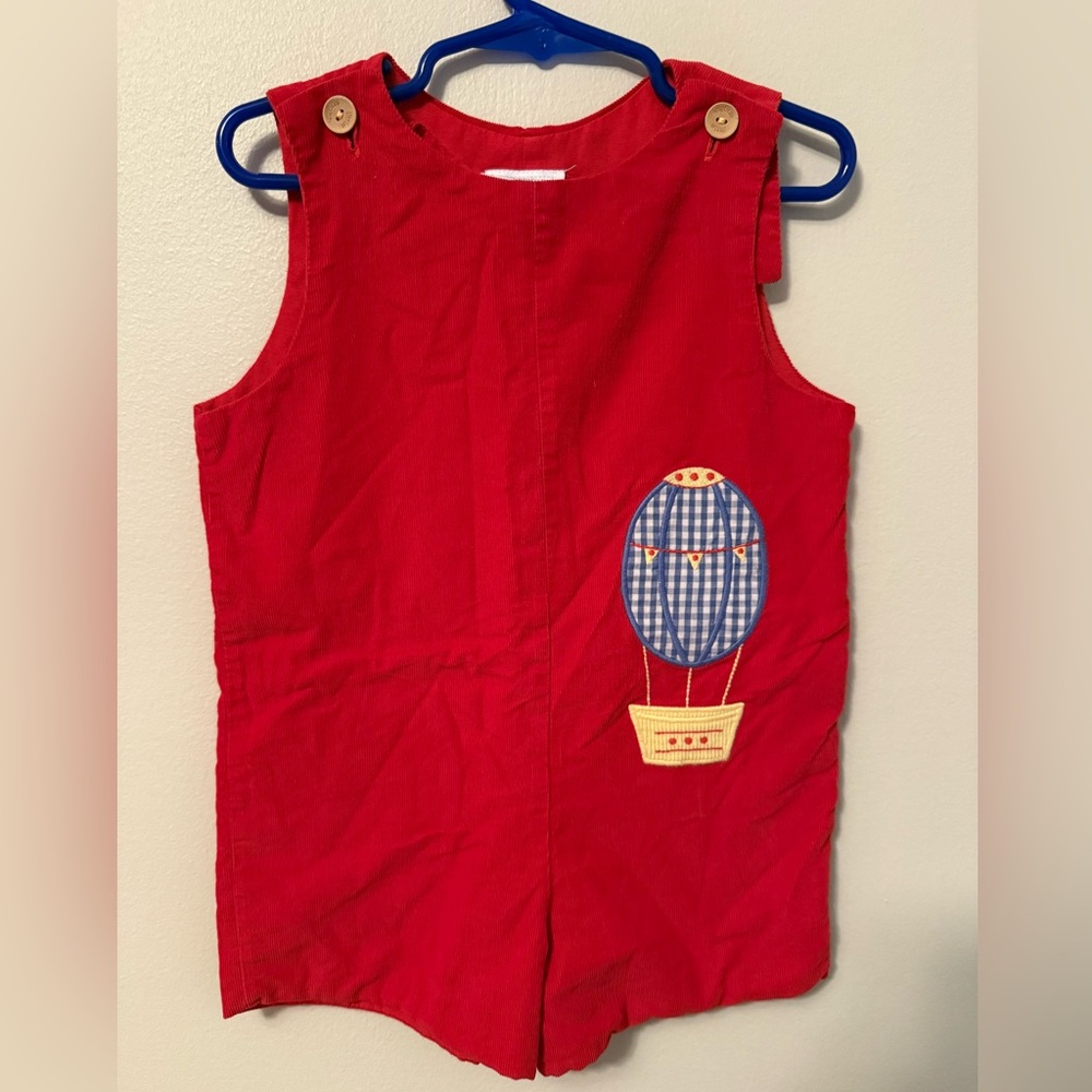 Little English Red Jon Jon With Hot Air Balloon Patch